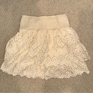 Zara Yellow Ruffle Mini Skirt with Smocked Tiered Design